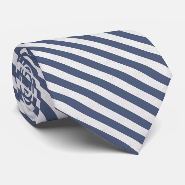 Blue and Light Gray Diagonal Stripe  Neck Tie (Rolled)