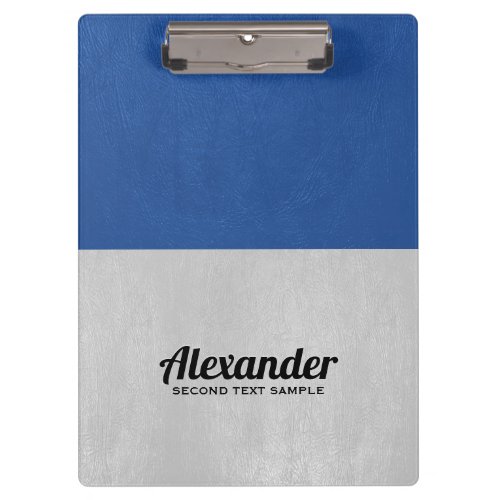 Blue and light_gray faux vintage leather clipboard