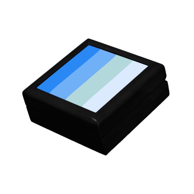 Blue And Light Green Stripes Gift Box (Side)