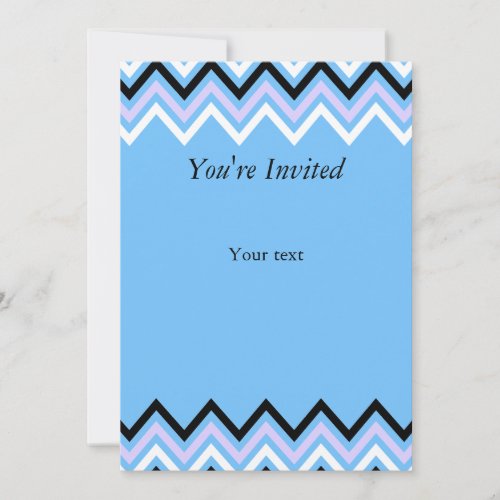 Blue and Lilac Chevron Pattern Invitation