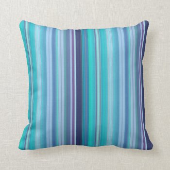 Blue And Lilac Stripes Throw Pillow by BamalamArt at Zazzle