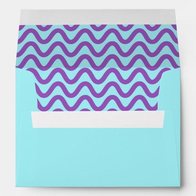 Blue and Lilac Wave Pattern Envelope (Back (Bottom))