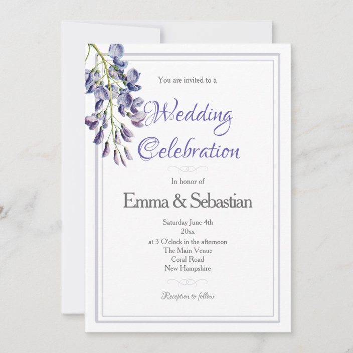 Blue and Lilac Wisteria Wedding Invitation | Zazzle.com