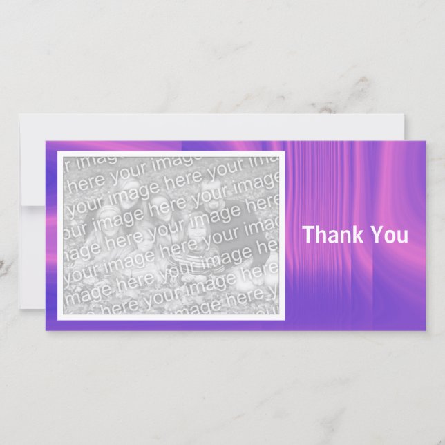 Blue and Magenta Shadowed Thank You Card (Front)