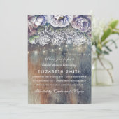 Blue and Maroon Rustic Floral Bridal Shower Invitation (Standing Front)