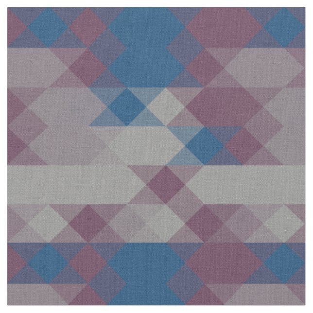 blue and mauve geometric pattern fabric (Close Up)