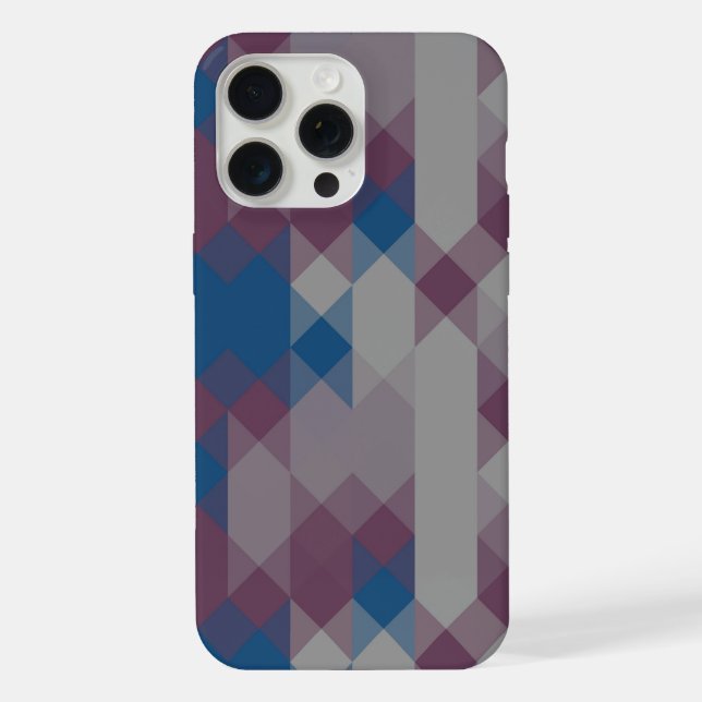 blue and mauve geometric pattern iphone case (Back)