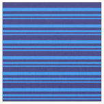 [ Thumbnail: Blue and Midnight Blue Colored Lines Pattern Fabric ]