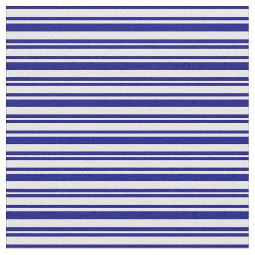 Blue and Mint Cream Lines Pattern Fabric