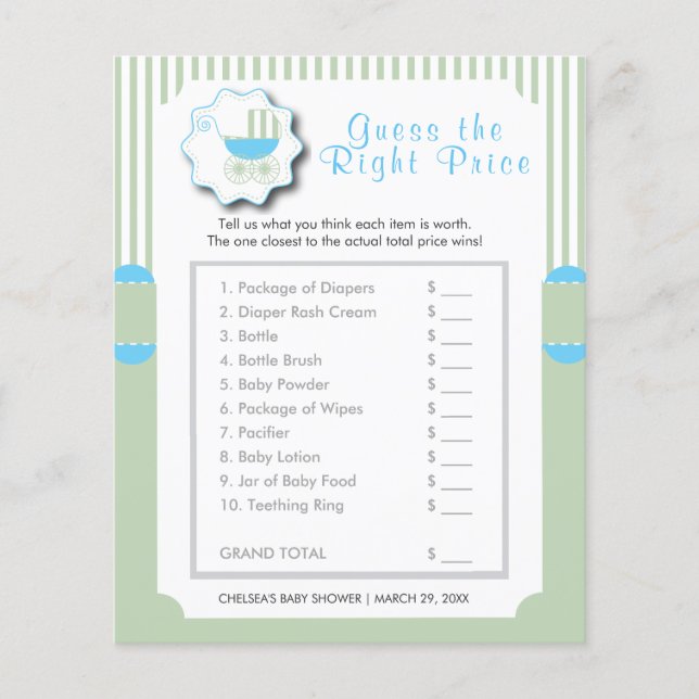 Blue and Mint Green Buggy - Price Flyer (Front)