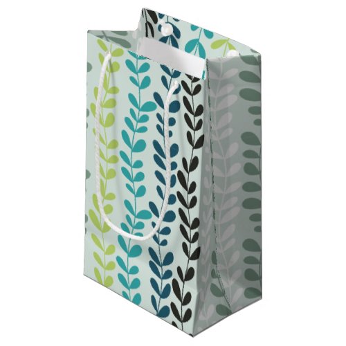 Blue and mint pastel flowers small gift bag