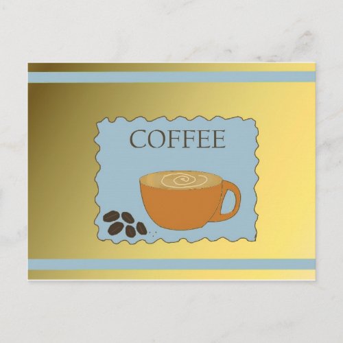 Blue and Mocha Coffee Sign Postcard