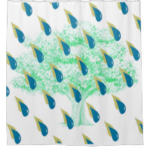 Blue and Muted-Yellow Rain Showers