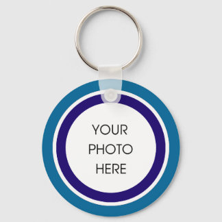 Blue and Navy Photo Keychain
