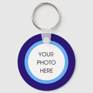 Blue and Navy Photo Keychain