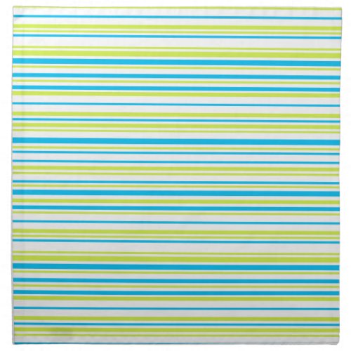 Blue and neon green color Stripes Pattern Napkin