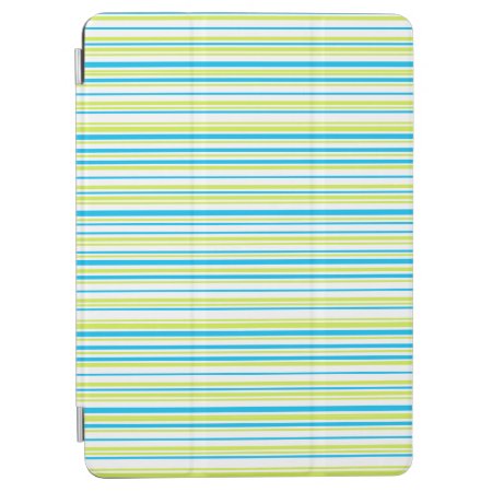 Blue And Neon Lime Green Elegant Stripes Pattern Ipad Air Cover
