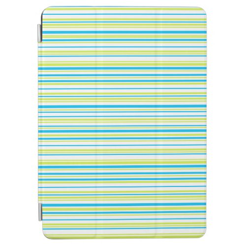 Blue and Neon Lime Green Elegant Stripes Pattern iPad Air Cover