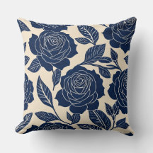 Blue and off-white Stylized Roses
