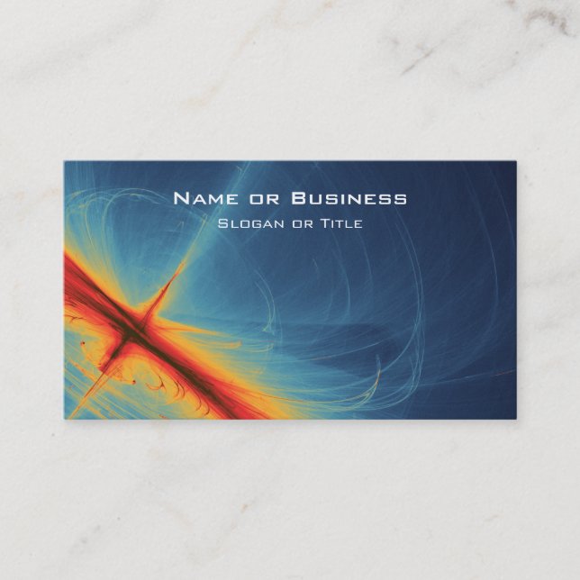 Blue and Orange Abstract Business Card (Front)