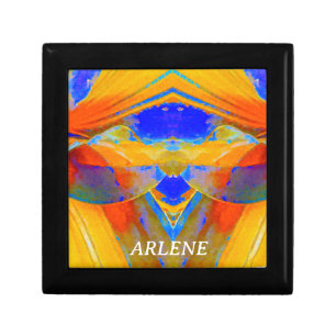 Blue and Orange Abstract Gift Box