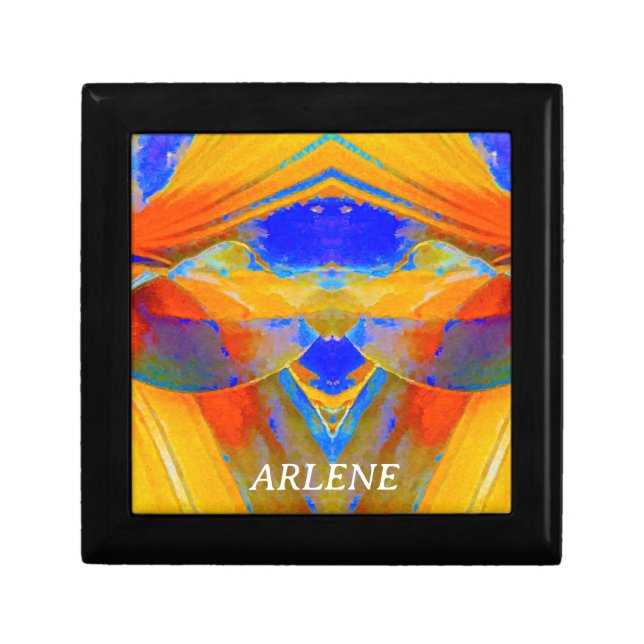 Blue and Orange Abstract  Gift Box (Front)