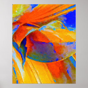 Blue and Orange Abstract Poster
