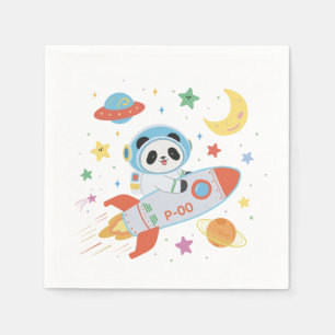 blue-and-orange Astronaut Panda Napkins