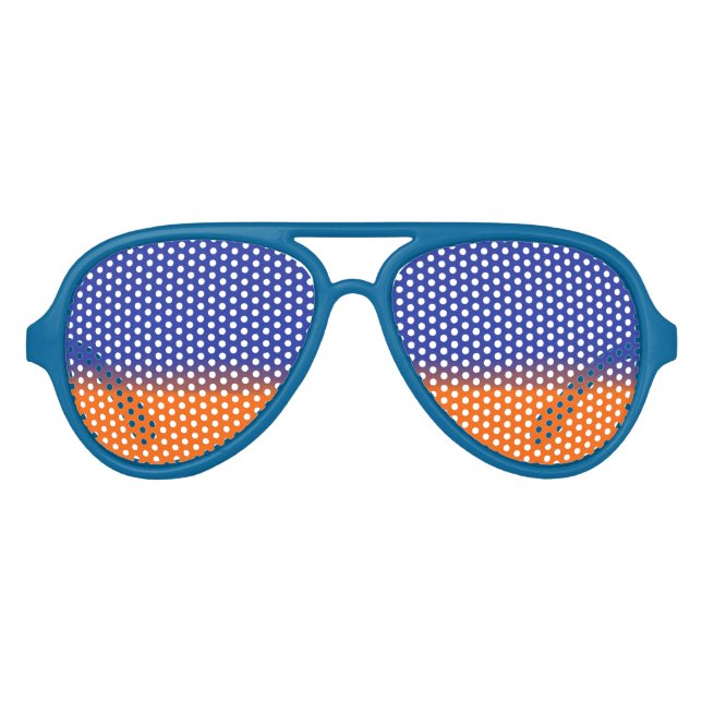 Blue and orange  Aviator Party Sunglasses (Front)