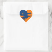 blue and orange background 4738 abstract art heart sticker (Bag)