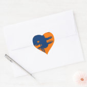 blue and orange background 4738 abstract art heart sticker (Envelope)