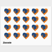 blue and orange background 4738 abstract art heart sticker (Sheet)