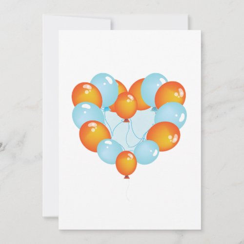 Blue And Orange Balloons Invitations