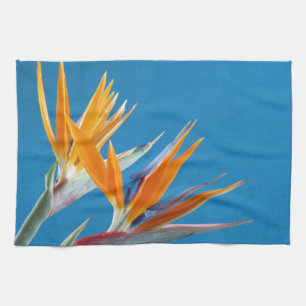 Blue and orange bright floral towell towel