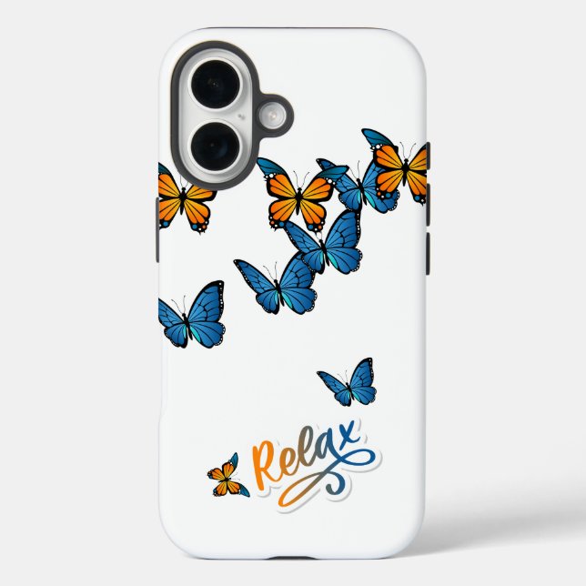 Blue and Orange Butterflies Flight Relax  Case-Mate iPhone Case (Back)