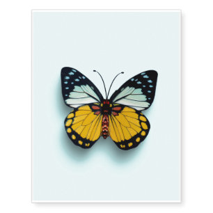 Blue and Orange Butterfly Temporary Tattoos