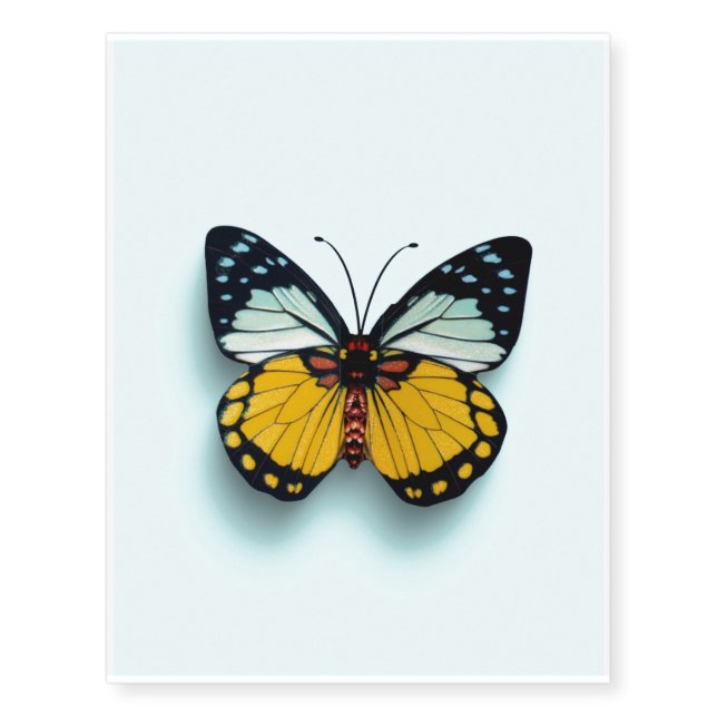 Blue and Orange Butterfly Temporary Tattoos (Front)