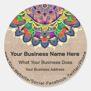 Blue and Orange  Classic Round Sticker