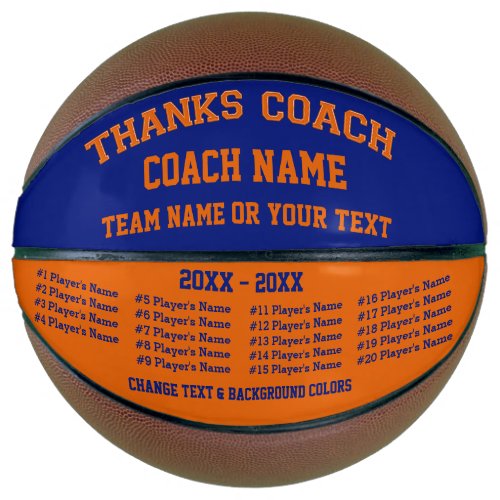 Blue and Orange Custom Basketball ALL Players Basketball