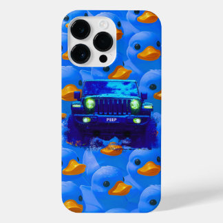 Blue and Orange Ducks with a Blue 4x4 Truck iPhone 14 Pro Max Case