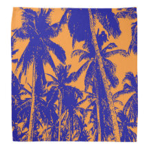 Blue and Orange Effect Palm Trees Design