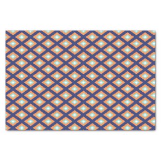 Blue and Orange Ethnic Tribal Ikat Pattern Tissue Paper