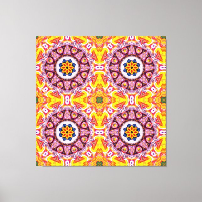 Blue and Orange Fire Flower Canvas Print (Front)