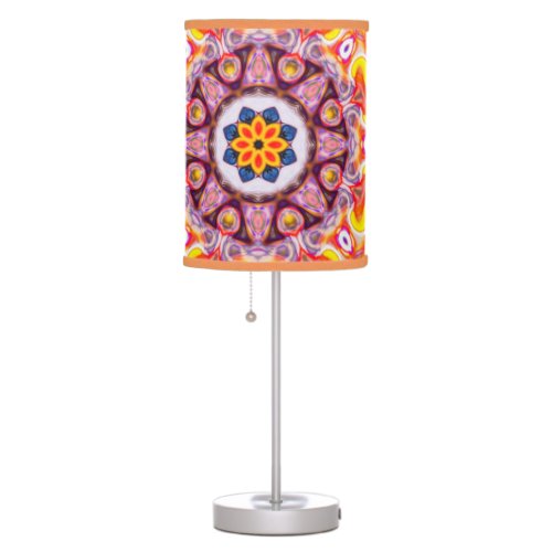 Blue and Orange Fire Flower Table Lamp