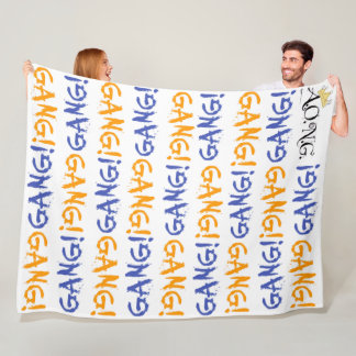 BLUE AND ORANGE Fleece Blanket, Large 60" x 80"