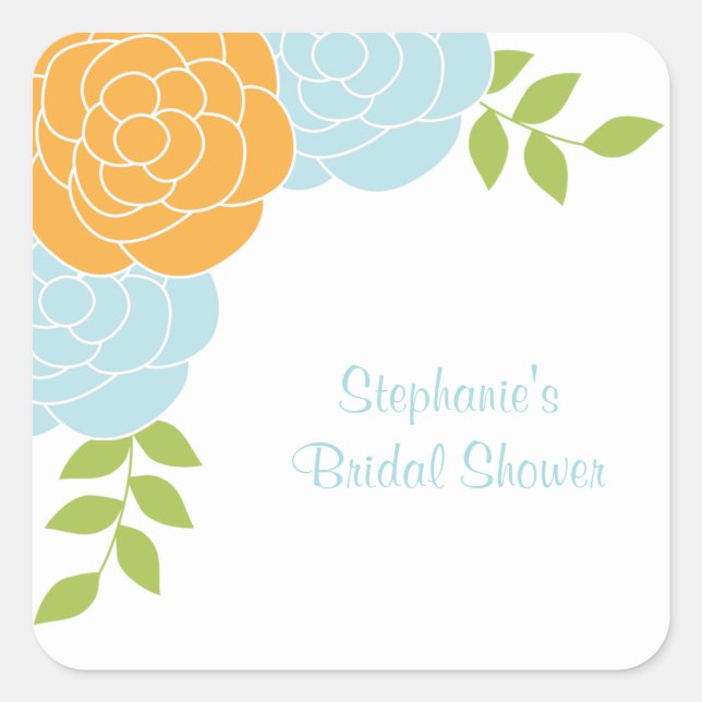 Blue and Orange Floral Stickers (Front)