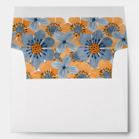 Blue and Orange Flower 5 x 7 Envelopes