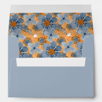 Blue and Orange Flower 5 x 7 Envelopes