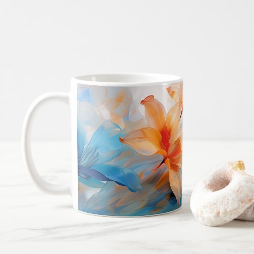 Blue and orange flower Mug