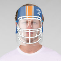 Blue and Orange Football Helmet Custom Name